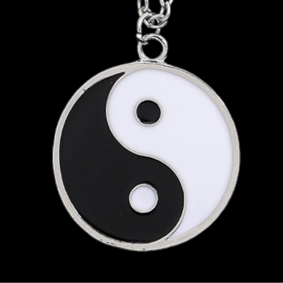 New Double Sided Black White Tai Chi Yin Yang Eight Trigrams Pendant Necklace - Picture 4 of 5